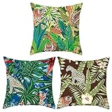 Agoble Kissenbezug 50 X 50 cm, Kissen Boho Polyester 3er Set 50X50cm Kissenbezug Tigerleopard und B