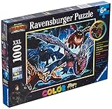 Ravensburger Kinderpuzzle - 13710 Leuchtende Dragons - Dragons-Leuchtpuzzle für Kinder ab 6 Jahren, mit 100 Teilen im XXL-Format, Leuchtet im Dunk