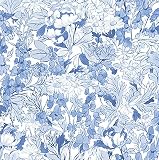 Blue Toile Foliage Peel & Stick Wallpap