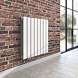 Heilmetz Weiß Design Heizkörper Flach 630 x 620 mm Horizontal Paneelheizkörper Seitenanschluss Doppellagig Heizung