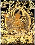 HKRSTSXJ. Nepal Lama Pure Hand gemalt Thangka Black Gold 49 * 38 cm Manj