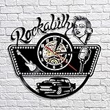 FANCYLIFE Rockabilly Music Theme Silhouette LED-Licht Schallplatte W