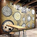 XHXI Personalisierte Fototapete 3D Große Wandtapete Retro Uhr Wandgemälde Restaurant Cafe Bar Clubs Hintergrund Wandfarb Wandbild fototapete 3d Tapete effekt Vlies wandbild Schlafzimmer-300cm×210