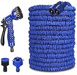 Koqit Flexibler Gartenschlauch, Gartenschläuche Flexibler 30m 50FT Flexibler Basic Wasserschlauch Flexible dehnbarer Flexischlauch Multisfunktionsbrause mit 7 Funktionen für Garten B