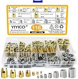 YIYICO 116Stk Selbstschneidender Gewindeeinsatz Gewinde Reparatur Einsatz Sortiment Gewindereparatursatz M3 M4 M5 M6 M8 M10 M12 für metall- und kunststoffverarbeitenden I