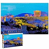 Griechenland Parthenon Athen Afghanistan Puzzle für Erwachsene 1000 Stück hölzernes Reisegeschenk Souvenir 20,4x15 Z