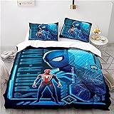 3D bettwäsche Bettwäsche-Set Spiderman Avengers Superhelden Einzeln (135x200 cm), 2er Set 1 Stück Bettbezug + 1 Stück passender Kissenbezug