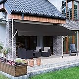 Strattore Klemmmarkise 350 x 120 cm - Anthrazit - ohne Bohren - Manuell einziehbar - Balkonmarkise Sonnenschutz Mark