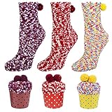 YSense Cupcake Kuschelsocken Damen Geschenk für Frauen Geschenk Box Socken Weihnachtsgeschenke Valentinstag Geburtstagsgeschenk für Frauen, Freundin 3Paar MEHRWEG