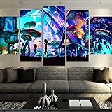 IKDBMUE Bilder Rick und Morty - Wandbild 200 x 100 cm Vlies - Leinwand Bild Format Wandbilder Wohnzimmer Wohnung Deko Kunstdrucke 5 Teilig