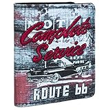 ROUTE 66 Geldbörse Jugendliche, Geldbörse aus Segeltuch, viele Fächer, bedrucktes Logo, R11909, Leinwand, Schwarz, Einheitsgröß