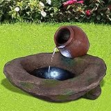 profi-pumpe.de Gartenbrunnen Brunnen Zierbrunnen Zimmerbrunnen Springbrunnen Brunnen Wein-AMPHORE mit LED-Licht 230V Wasserfall Wasserspiel für Garten, Gartenteich, Terrasse, Balkon Sehr Dek