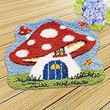 Embroidery kit DIY. Werkzeuge Häkeln Kissen Teppiche Mini-Teppich Nähen Kit Verriegelung Haken Kit Runder Boden Sofa Stickerei Dekoration Familie Erwachsene und Kinder Geschenk und Aktivität, Enten, 5