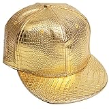 Belsen Damen Winter Vintage Serpentin Baseball Cap Leder Trucker Hat, Gold, Einheitsgröß