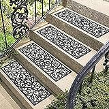 MFXI Anti-Rutsch-Treppenmatten-Set,rutschfeste Relief Gummimatten,Stufenmatten Außen (4 Stück)