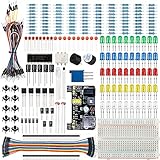 Smraza Basic Starter Kit mit Breadboard-Netzteil Überbrückungskabel Widerstände LED-kompatibel mit Arduino UNO R3 Mega2560 Nano Raspberry