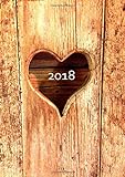 dicker TageBuch Kalender DIN A4 - 2018 - Herz aus Holz: großer Jahresplaner - 365 Tage = 365 A4-S