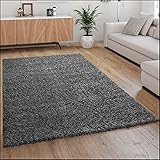 Paco Home Hochflor Teppich Wohnzimmer Shaggy Langflor Modern Einfarbig Ohne Muster, Grösse:160x220 cm, Farbe: