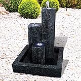 Gartenbrunnen Brunnen Zierbrunnen Zimmerbrunnen Springbrunnen Brunnen mit LED-Licht TRIO-BASALT-230V Wasserfall Wasserspiel für Garten, Terasse, Balk