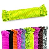 NEU AMZoutdoor® Paracord 550 Schnur | Paracord Schnur | 7 Kernstränge | Outdoor Ausrüstung | Outdoor Camping | Paracord Schnüre für Hundehalsband | Hundeleine Paracord (10m, Neon Gelb-Grün)