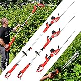 Hecht Starke Elektro Teleskopheckenschere elektrisch mit starken 750 Watt – 510 mm Schwertlänge - Teleskopstiel, abwinkelbarem Kopf und Tragegurt – Für einen schönen Schnitt Ihrer Hecken und S