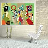 Moderne Leinwand Gemälde Vasily Kandinsky Wandkunst Abstrakte Malerei Für Wohnzimmer Dekorative Bilder Kunstwerk 70x100cm (28 'x 39') Ung