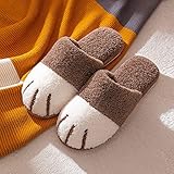 Kirin-1 Kinder Hausschuhe Jungen,Baumwollpantoffeln Herbst und Winter Zuhause Cartoon Plüsch Paar warme weiche Sohlen Hausschuhe Herren,Kaffee,43-44