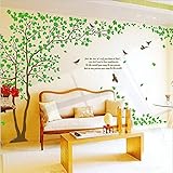 WallStickersDecal Riesige grüne Paar Baum Wandtattoo Sticker 6 Wege zu gelten 170cm (H)