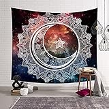 Indische Mandala Tapisserie Wandbehang Sonne Mond Tarot Karte Tapisserie Tapisserie Psychedelischer Wandtuch Tapisserie A7 130x150