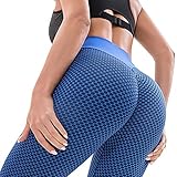 SRHNXW Training Laufende Leggings Hohe Taille Yoga Hosen für Frauen Hocke Proof Butts Heben Yoga Hosen,Blau,M