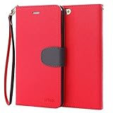 Handy 6 Plus Hülle, IPHOX Handyhülle iPhone 6S Plus Tasche Lederhülle Leder Wallet Flip Case Kartenfächern Handschlaufe Brieftasche Etui Schutzhülle für Apple iPhone 6Plus / 6SPlus -Rot / C