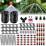 Emooqi Bewässerung Kit, Tropfbewässerung 149 Pcs Garten Bewässerungssystem DIY Micro-Drip-System Automatische Sprinkler Tröpfchenbewässerung Gartenbewässerung für Pflanzen - 30M Bewässerung