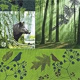 20 Servietten Forest in Fall – Wald im Herbst/Waldtiere/Tiere/Wald/Wildschwein 33x33