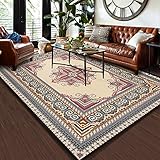 Vintage Teppich Blaubeige Blume Im Böhmischen Ethnischen Stil Traditioneller Teppich Modische Teppich Weich rutschfest Im Griff Für Dekoration Wohnzimmer Schlafzimmer 80 x 160