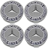 4 Kappen Radkappen für Mercedes Benz, Schutzkappen für die Alufelgen, 75 mm, Klasse A, B, C und CLA, CL