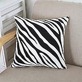 Nunubee Modern Kreativ Zebra-Serie Baumwolle Kissenbezüge Dekorative Kissenbezug Dekokissen Sofakissen Lendenkissen Wurfkissenbezug Kissenhülle, 45 x 45 cm Zebra S