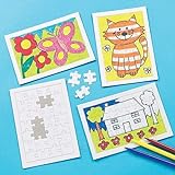 Baker Ross E2274 Ross Blanko-Puzzles - für Kinder zum Malen von Motiven und zum Spielen - für Kindergeburtstag - 6 Stück, 12cmx17