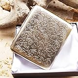 DBOATB Retro Metall Zigarettenetui Zigarettenetui Reines Kupfer hält für 20 Zigaretten (Bronze)