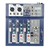 summina Metal 4 Kanal Live Mixer Mischpult 3-Band EQ USB Funktion 48V Phantom mit Bulit-In Effekt Prozessor Mic Inp