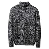Jubaton Rollkragen Jacquard Lose Herren Pullover Strick Pullover Pullover Langarm Hemd Bequem Und Modisch Vielseitig Einfach Lässig Business XL