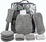 SunTop Auto Autopflege Reinigung Set 9, Autowaschhandschuh Mikrofaser zur Autoreinigung, Wachs-Tuch Reinigungstuch Set für Auto Motorrad Innen und Außen Haushalt Reinigung