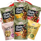Mogyi Hello Nuts! - Snack Mix Kennenlernen Pack 6er(4x100g-2x80g) Erdnüsse geröstet Kichererbsen Teigmantel mit Geschmack | Knackige Erdnusskerne umhüllt von einem würzigen Teig