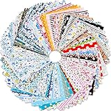 Qpout 100 Stück 10 x 10 cm Mehrfarbiger Stoff Patchwork Baumwolle, gemischte Quadrate Nähen Quilten Patchwork, DIY Nähen Scrapbooking Quilten Punkt S