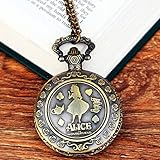 YHWW Taschenuhr 2019 Neue Retro Alice im Wunderland Thema Bronze Quarz Taschenuhren Vintage Fob Uhren Opa Geschenk