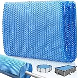 KESSER® Pool Solarabdeckplane Rechteckig 800 x 400cm | Solarfolie Stärke 120 µm | Solarabdeckung Solarplane zuschneidbar | Poolsolarplane Solar Folie Poolheizung für Wassererwärmung Wärmep