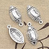 HGFJG 30pcs Charms Rugby Fußball 22x10mm Antik Silber Farbe Anhänger DIY Halskette Handwerk Erkenntnisse Handg