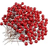 TUPARKA 150pcs Mini Rot Holly Beeren Weihnachten Dekoration Weihnachtskranz Dekoration Künstliche Holly Berry zum Basteln Geschenken Dekoration Künstliche Blumen B