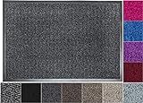 Jan Max Schmutzfangmatte - 5 Größen - Fußmatte für Innen und Außen - Sauberlaufmatte in dunkel grau anthrazit schwarz 40 x 60