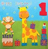 Twizler Geburtstagskarte zum 1. Geburtstag, für Kinder, mit G