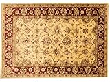 RUG PRINCE Afghan Chobi Ziegler Teppich Handgeknüpft 130x180 Beige B